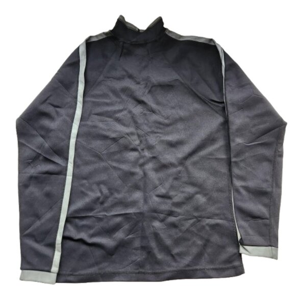 Navarro Men’s Swim Top Rash Guard Large Black Silver Mock Neck Made in Canada - Picture 2 of 6